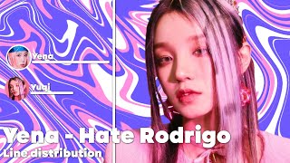 Yena - Hate Rodrigo (feat. Yuqi of (G)I-DLE) | Line Distribution