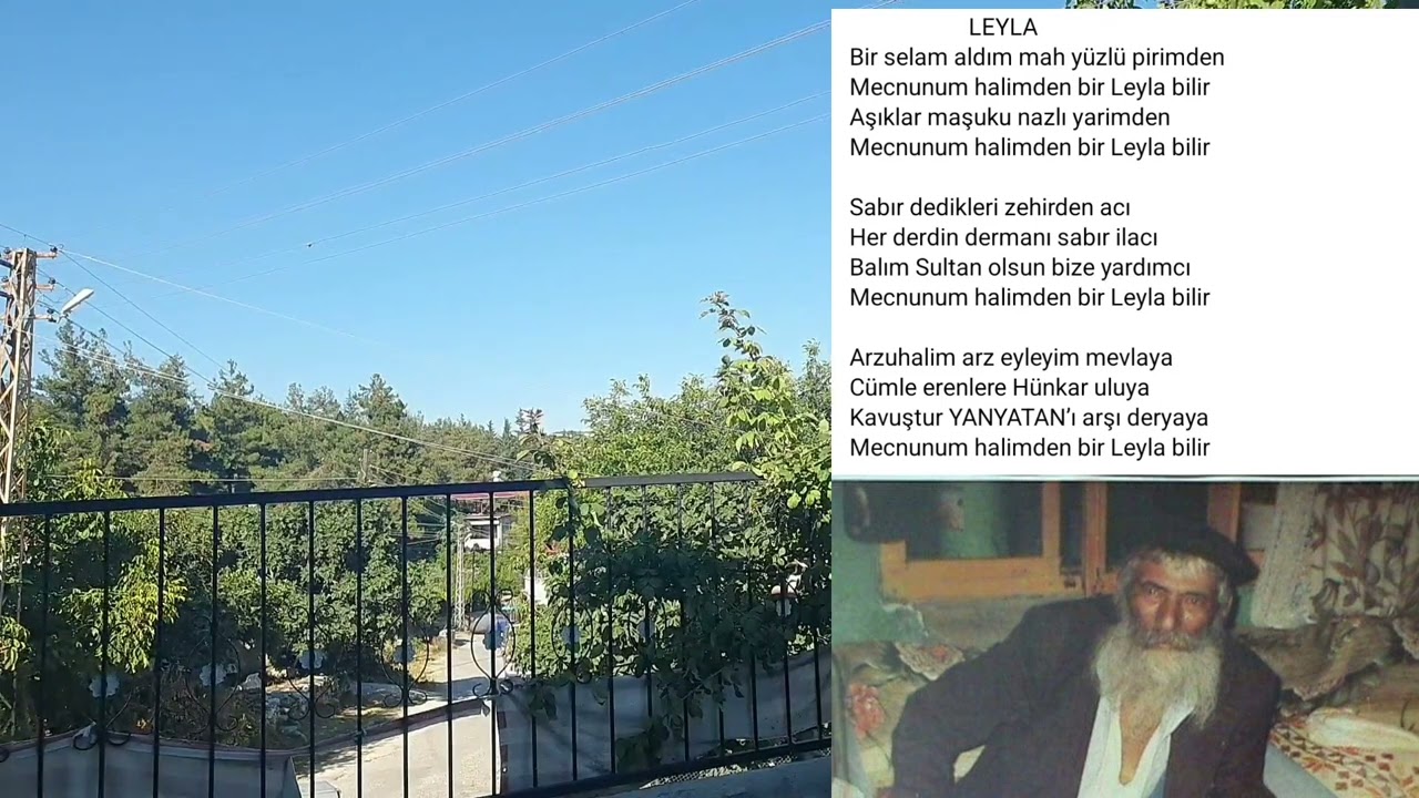 Amasya-Merzifon'da Yaşamış Yanyatan Ali Belli ( Derviş) ten  Mecnun'um Halimden Bir  Leyla'm Bilir
