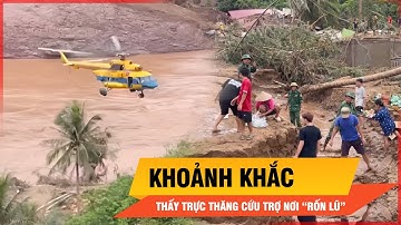 Người dân bật khóc khi trực thăng thả lương thực nơi “rốn lũ” Nghệ An | Thời sự