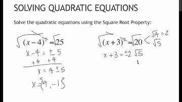 16 Solving Quadratics - Square Root Property (1.4)