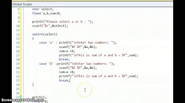 Part 5 c Programming switch case