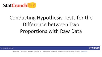 StatCrunch: Conducting Hypothesis Tests for the Difference between Two Proportions with Raw Data