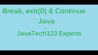 Java Tutorial | Break and Continue by JavaTech123
