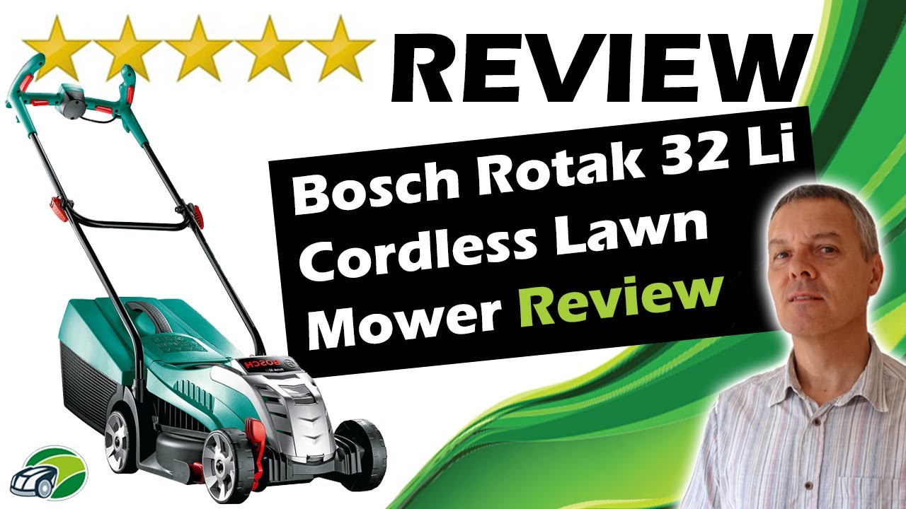 Staat Gebakjes Luipaard Bosch Rotak 32 Li Review - Ergo-Flex Cordless Lawn Mower - YouTube