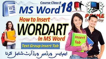 Word Art in MS Word Text Group Insert Tab ☑️ Class 18