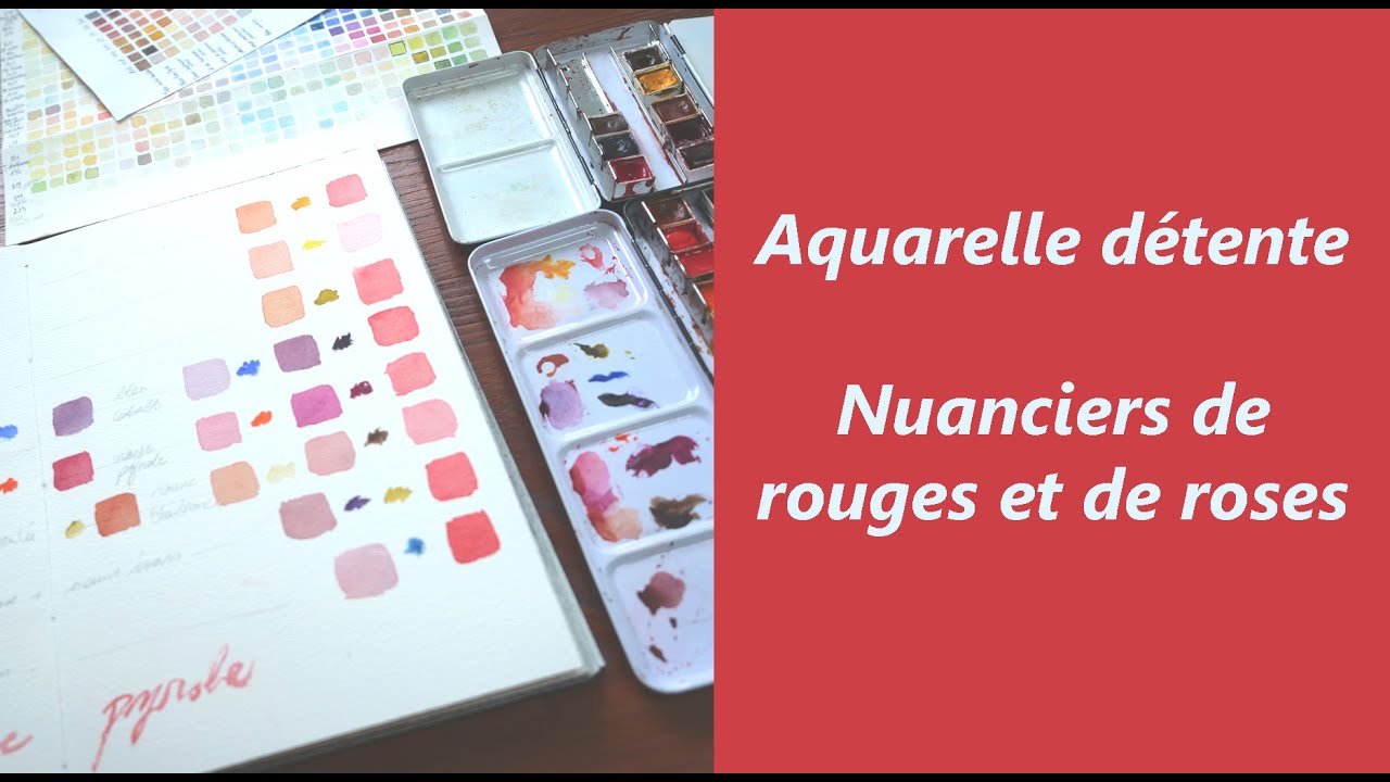 Nuanciers roses et rouges à l'aquarelle - exploration de la couleur