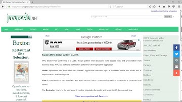 Explain MVC design pattern in J2EE. | javapedia.net