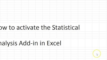 Active Statistical Analysis Add-in ("Analysis Toolpak") for Excel