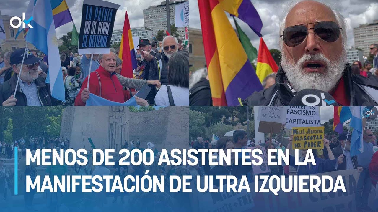 Ridículo de la manifestación de ultra izquierda contra Vox y Milei: van ...