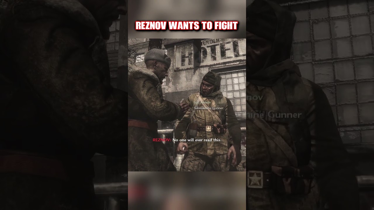 Reznov "motivates" Chernov (Call of Duty World at War)