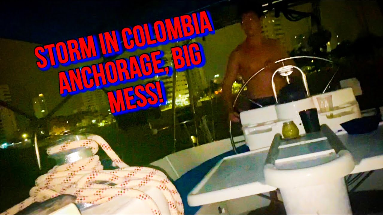 ⁣Another storm in Colombia Cartagena! Our sailboat dingy flies trough the air into the sea! (Ep. 29)
