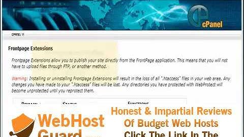 How To Install Frontpage Extentions In cPanel   Website Hosting Tutorial