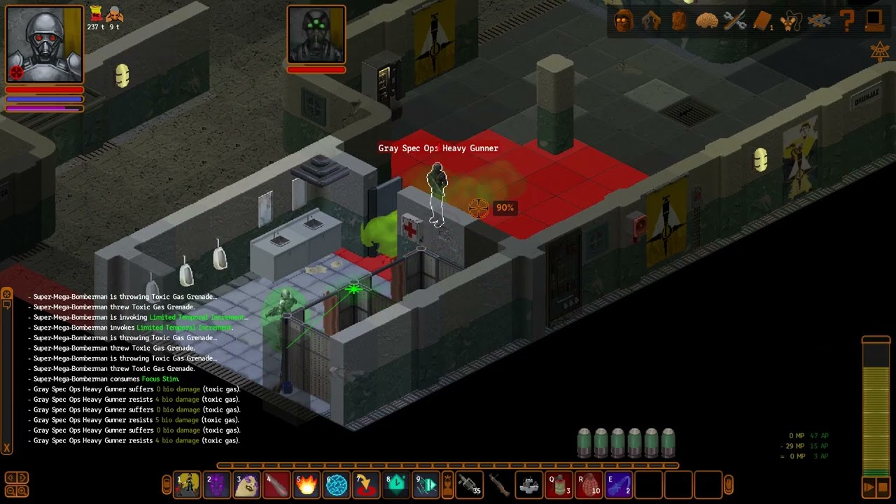 Underrail, AOE-Tincan Build - LvL 17 Gray Army Base (Metathermics, Grenade Launcher, Grenades)