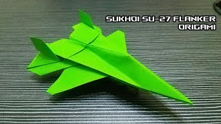 How To Make Origami Sukhoi SU 27 Flanker Fighter Jet Airplane | Papercraft Tutorial