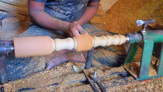 Amazing Wooden Turning Technique of the Past| Wood Lathe Machine | Wood Turning Process