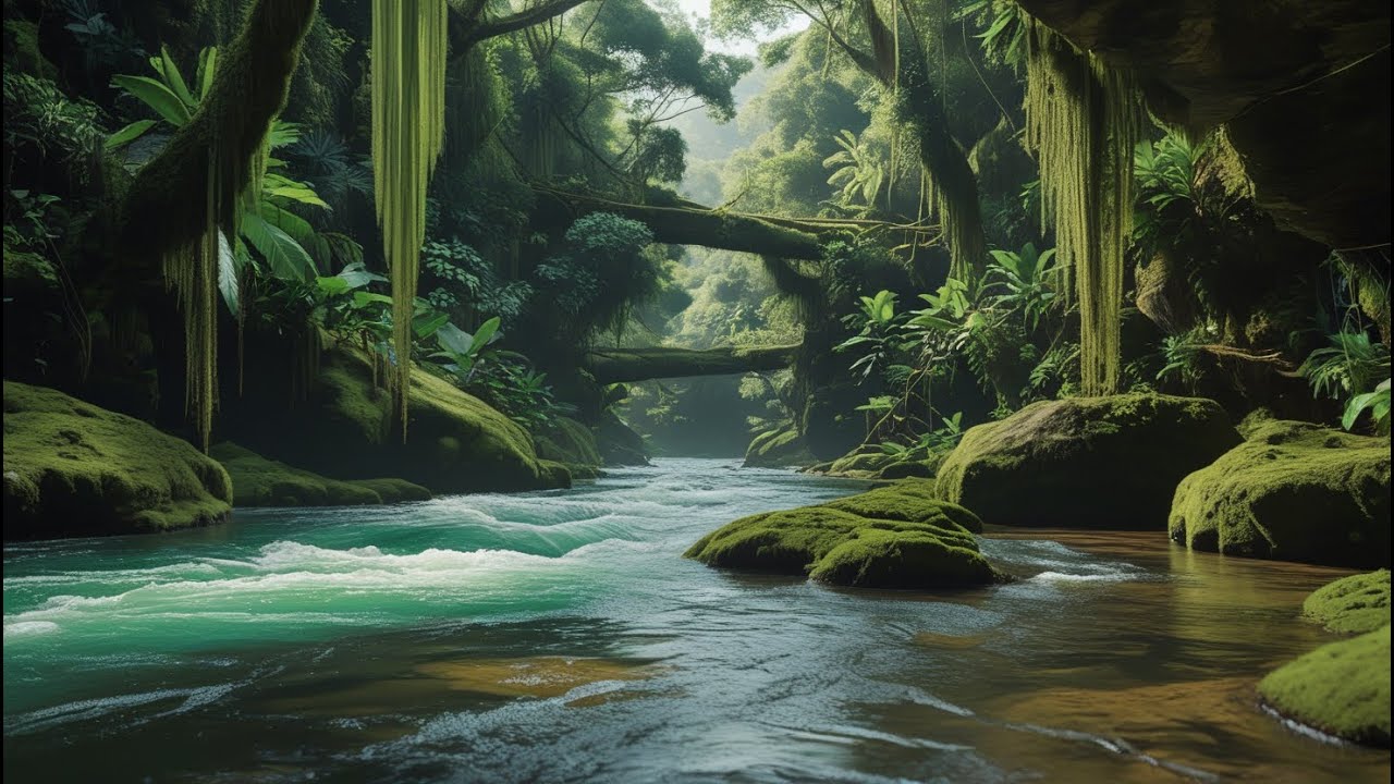 Calming Forest Ambience Birds Singing Beautiful Stream Sounds for Deep Sleep, Study Focus,Medicine 6