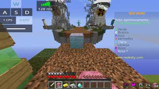 COMBEI UM PLAYER QUE FUI CHAMADO DE HACK NA REDESKY!!JOGANDO BEDWARS NA REDE SKY