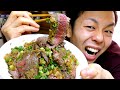 【食戟のソーマに対抗】アレンジしたシャリアピンステーキ丼の作り方！