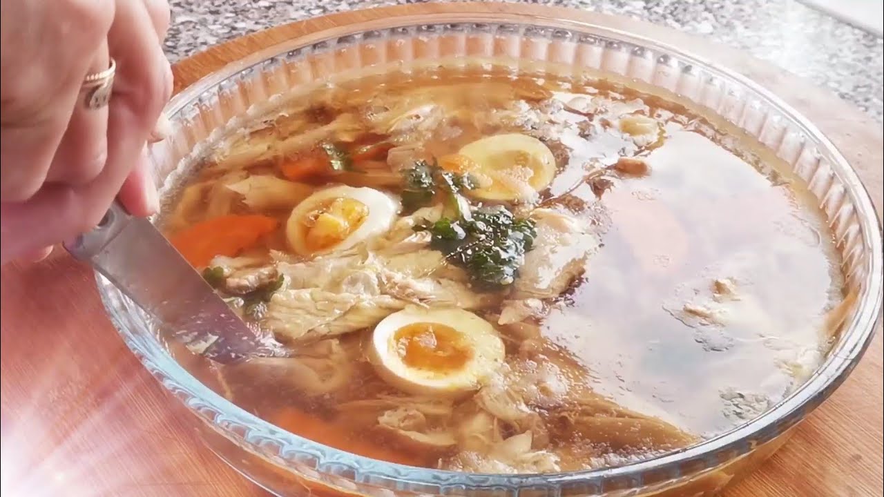 Гости спрашивали рецепт ❗Куриный холодец по -домашнему с дымком💯🤔Мясо заливное.