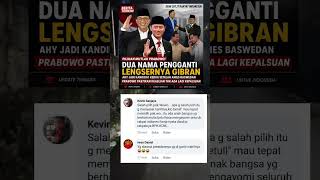 PILIHAN MUTLAK PRABOWO!DUA NAMA PENGGANTI LENGSERNYA GIBRAN AHY JADI KANDIDAT KEDUA #shorts