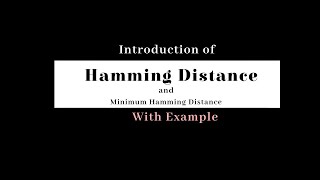 Hamming Distance | computer network @polytechguru