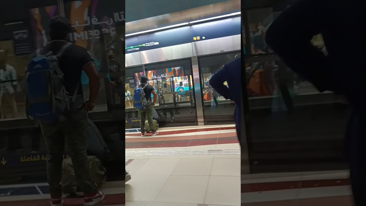 At the Dubai Metro station #dubaimetro #dubaimetrostation #dubaimetrotrain
