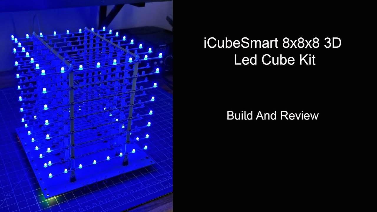 iCubeSmart 3D8RGB Led Cube Kit DIY Electronics Kit 8x8x8 Led Light Cube DIY  Soldering Project Kit (3D8RGB-KIT)