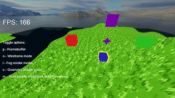 Opengl dynamic terrain grass LOD using Geometry and Tessellation shaders.