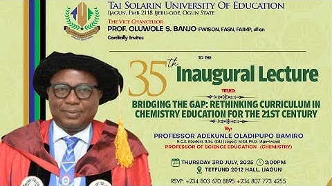 TASUED 35TH INAUGURAL LECTURE - PROF. A.O. BAMIRO