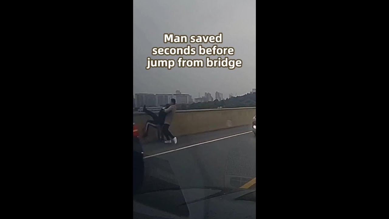Man saved seconds before jump from bridge in E China