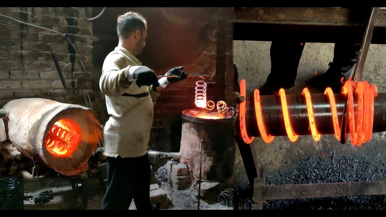 Amazing Coil Suspension Spring Restoration Process// There is only one Factory in whole Pakistan