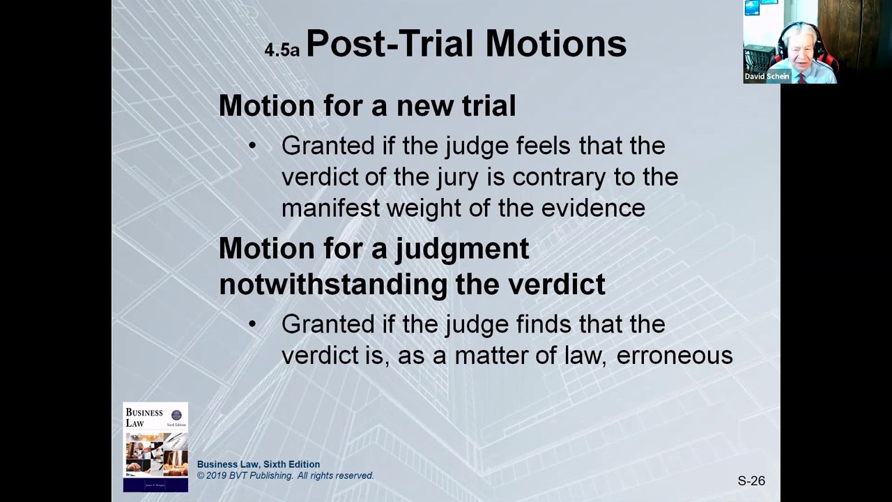 PostTrial Motions & Appeals (Business Law 101 25) YouTube