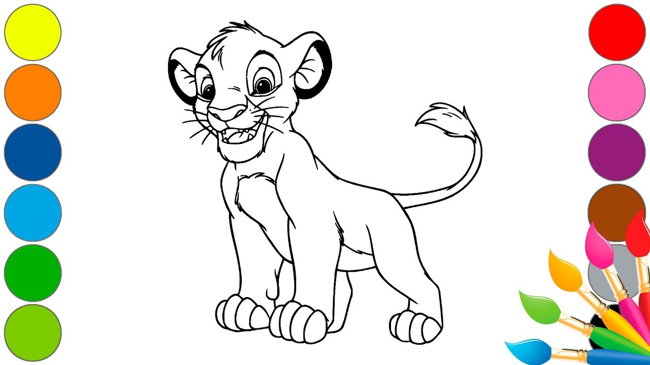 How To Drawing | lion King | Coloring page | Lion Coloring Pages - YouTube