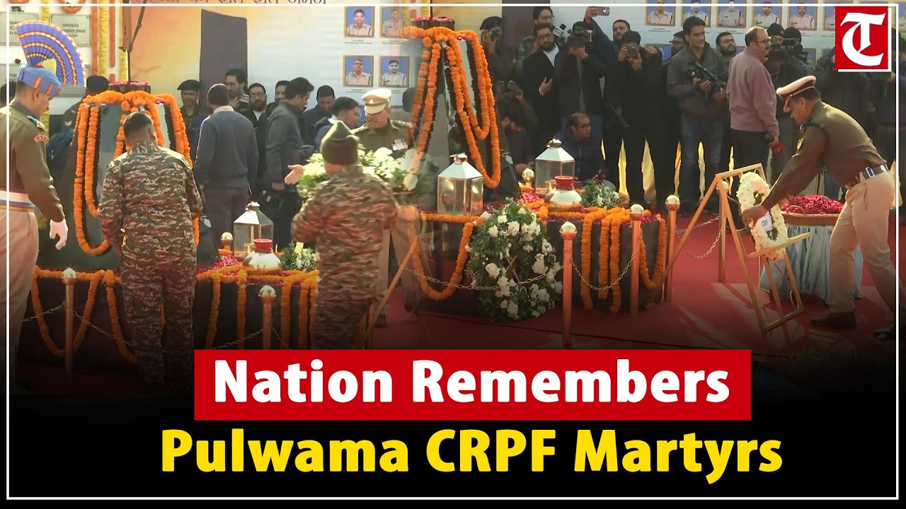 Pulwama tribute: Wreath-laying ceremony honors 40 CRPF martyrs at Lethpora memorial