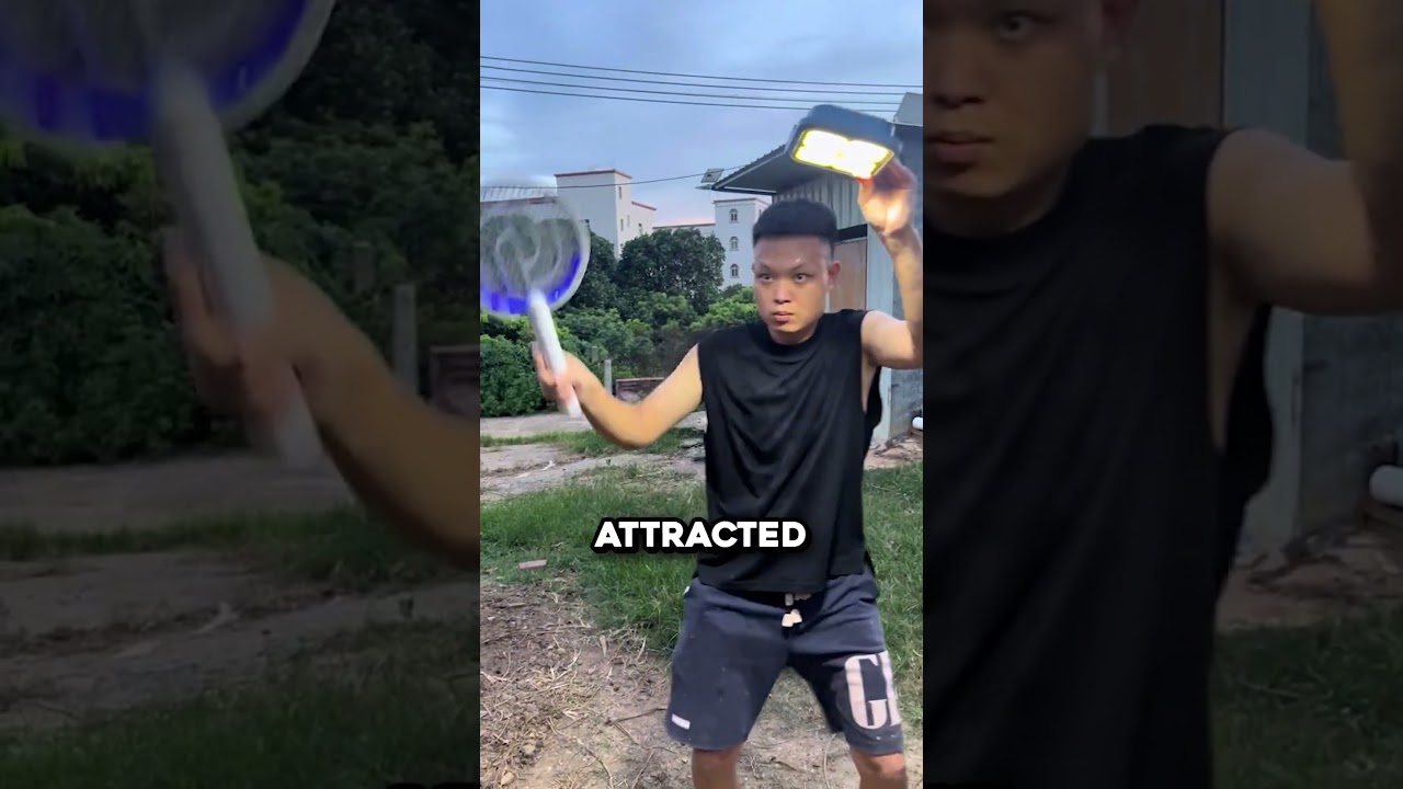 Electric Racket vs Swarm of Mosquitoes 😳 (@suly_us)