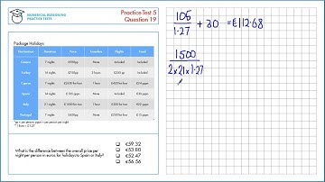 Numerical Reasoning Tutor - Test 5 Question 19