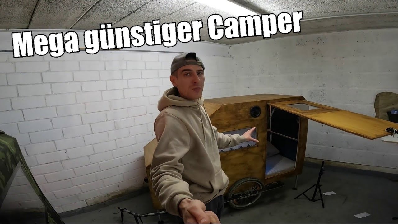 Der günstigste Fahrrad Wohnwagen aus Holz & einfachsten Materialien / Bike Camper Eigenbau