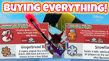 Spending 2,000 Gingerbread Bears to BUY ENTIRE Beesmas Catalog! (Bee Swarm)