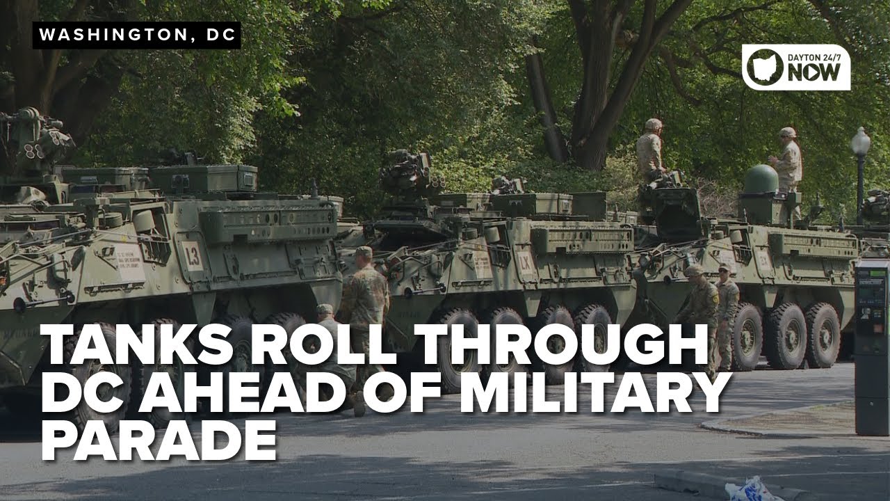 Military vehicles roll through DC ahead of Trump's controversial Army ...