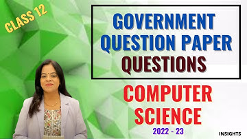 12th Std Computer Science - Government Question Paper Questions-2022 -2023