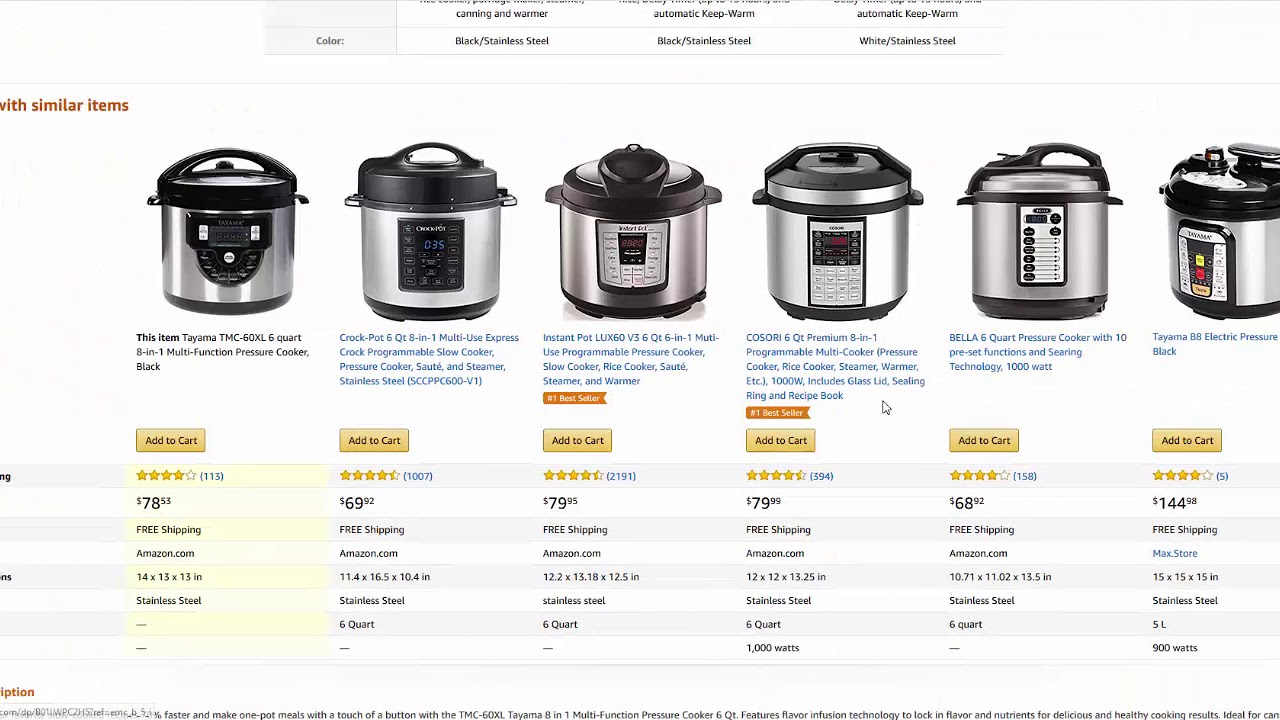 Tayama TMC60XL 6 quart 8in1 MultiFunction Pressure Cooker YouTube