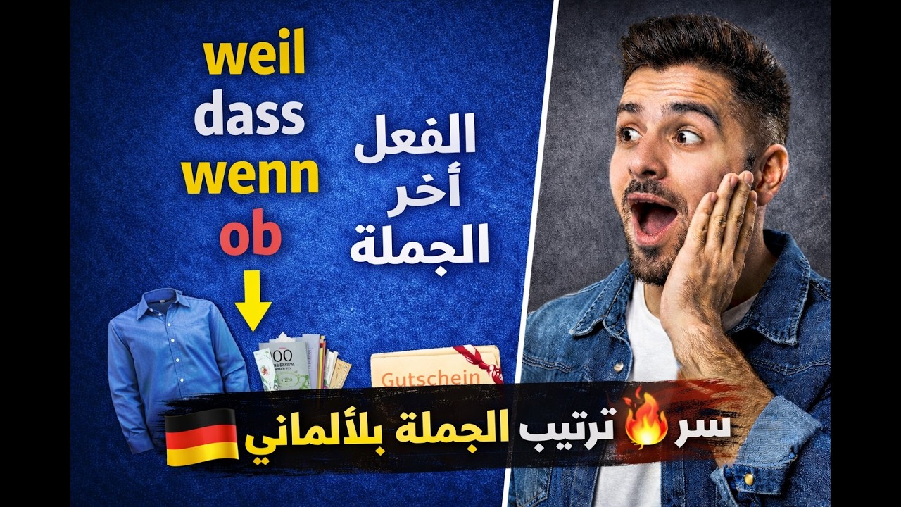 033. الدرس (33) ليه الفعل بيروح آخر الجملة في الألماني؟ 🤔