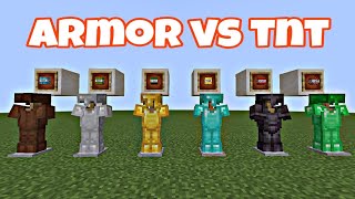 Which armor is strong against tnt in minecraft experiment?