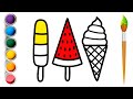 Bolalar uchun muzqaymoq chizish | draw ice cream for kids | рисуем мороженое для детей