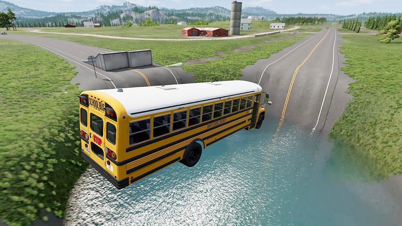 Cars Vs Unfished Road - BeamNG.Drive
