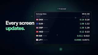 One Script. Every Screen. Your exchange rates on your website and every TV