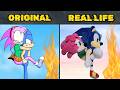 Sonic Helps Save Amy Rose Again - Sonic Original vs Real Life