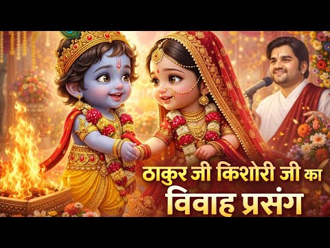 Thakur Ji and Kishori Ji's marriage 🥰 #radhekrishnamarriage @BhaktiPath