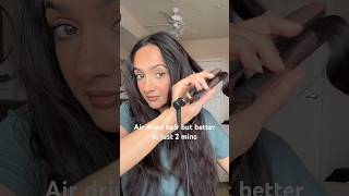 How to quickly style air dried hair with a flat iron | s shaped waves #hairtools #hairstyling