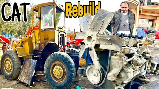 Restoration Of Cat Wheel Loader Old Machine Engine | Repairing CAT 4 Cylinder Engine